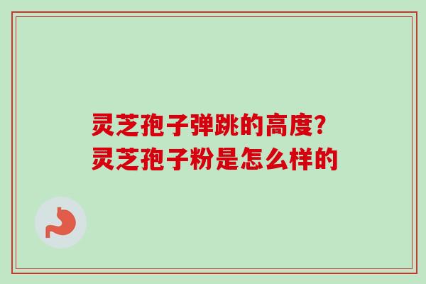 灵芝孢子弹跳的高度？灵芝孢子粉是怎么样的