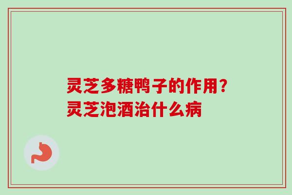灵芝多糖鸭子的作用？灵芝泡酒治什么病