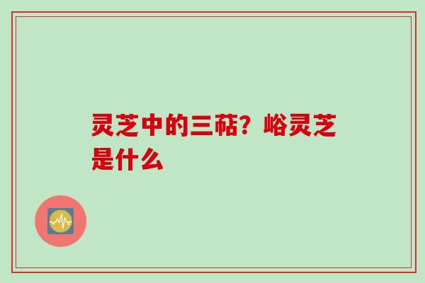 灵芝中的三萜?峪灵芝是什么 灵芝中的三萜?峪灵芝是什么