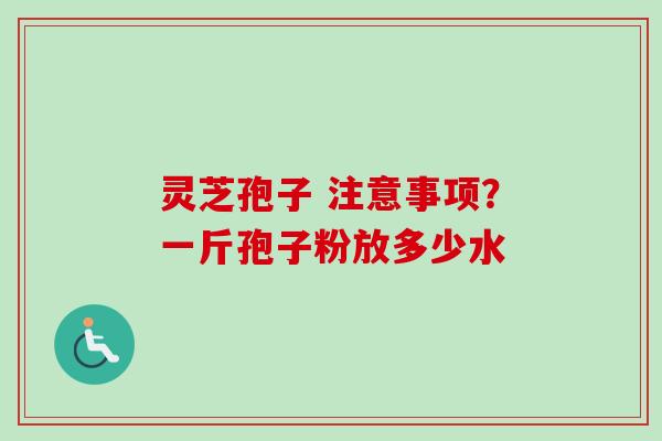 灵芝孢子 注意事项？一斤孢子粉放多少水