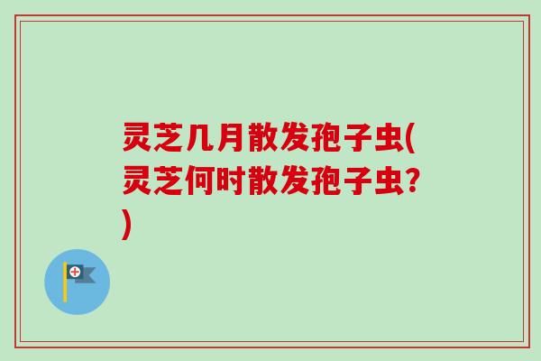 灵芝几月散发孢子虫(灵芝何时散发孢子虫？)