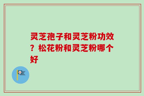 灵芝孢子和灵芝粉功效？松花粉和灵芝粉哪个好