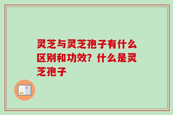 灵芝与灵芝孢子有什么区别和功效？什么是灵芝孢子