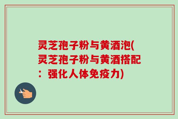灵芝孢子粉与黄酒泡(灵芝孢子粉与黄酒搭配：强化人体免疫力)