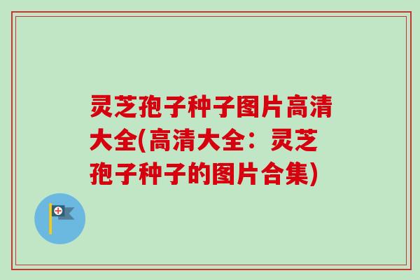 灵芝孢子种子图片高清大全(高清大全：灵芝孢子种子的图片合集)