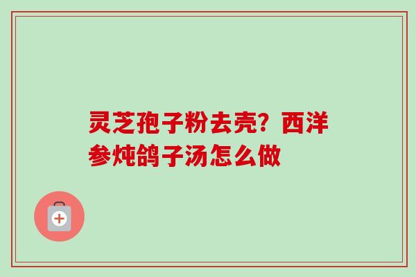 灵芝孢子粉去壳？西洋参炖鸽子汤怎么做