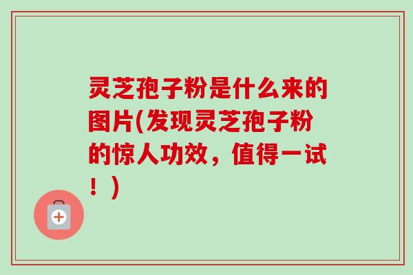 灵芝孢子粉是什么来的图片(发现灵芝孢子粉的惊人功效，值得一试！)
