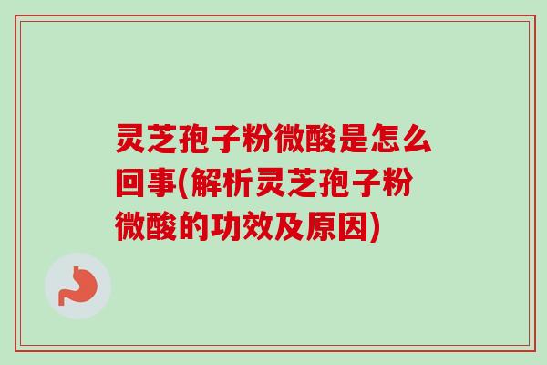灵芝孢子粉微酸是怎么回事(解析灵芝孢子粉微酸的功效及原因)