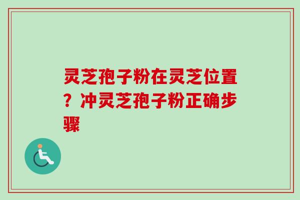 灵芝孢子粉在灵芝位置？冲灵芝孢子粉正确步骤