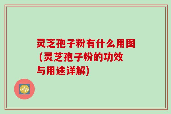 灵芝孢子粉有什么用图 (灵芝孢子粉的功效与用途详解)