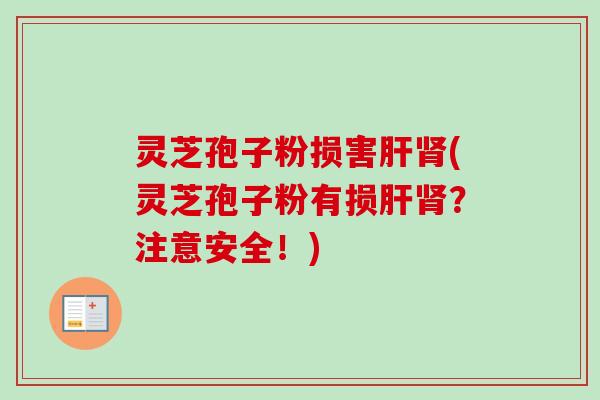 灵芝孢子粉损害肝肾(灵芝孢子粉有损肝肾？注意安全！)