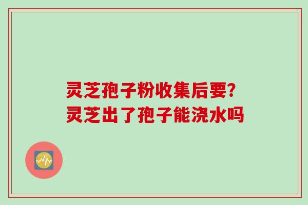灵芝孢子粉收集后要？灵芝出了孢子能浇水吗