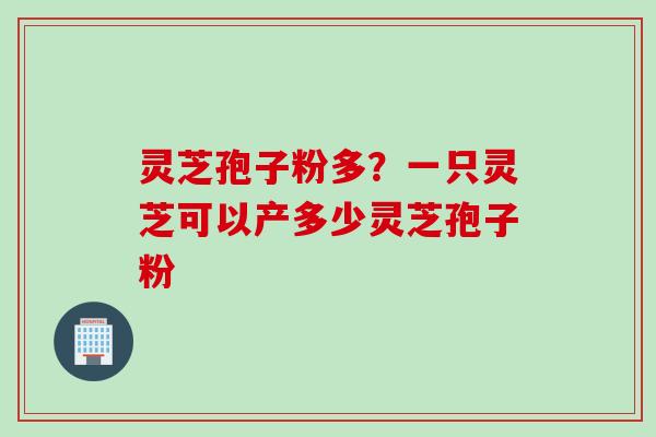 灵芝孢子粉多？一只灵芝可以产多少灵芝孢子粉