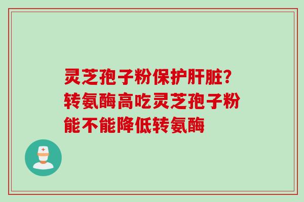 灵芝孢子粉保护肝脏？转氨酶高吃灵芝孢子粉能不能降低转氨酶