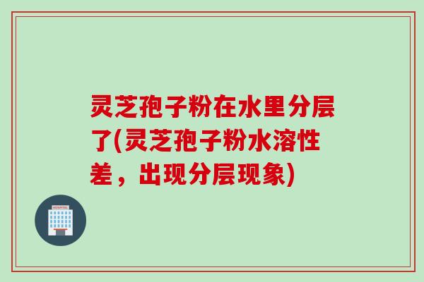 灵芝孢子粉在水里分层了(灵芝孢子粉水溶性差，出现分层现象)