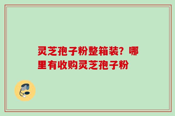 灵芝孢子粉整箱装？哪里有收购灵芝孢子粉