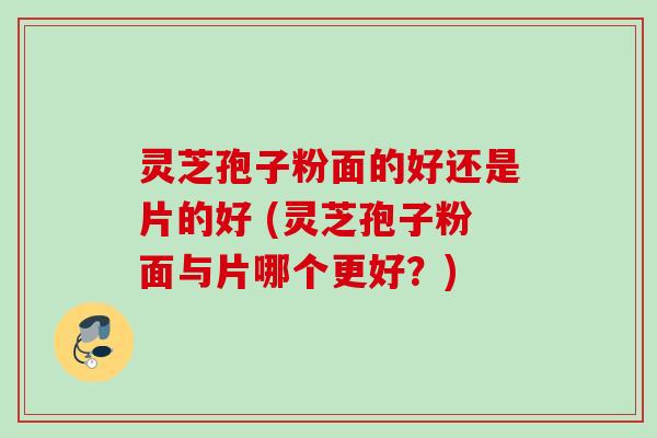 灵芝孢子粉面的好还是片的好 (灵芝孢子粉面与片哪个更好？)