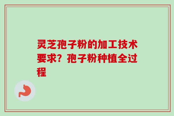 灵芝孢子粉的加工技术要求？孢子粉种植全过程