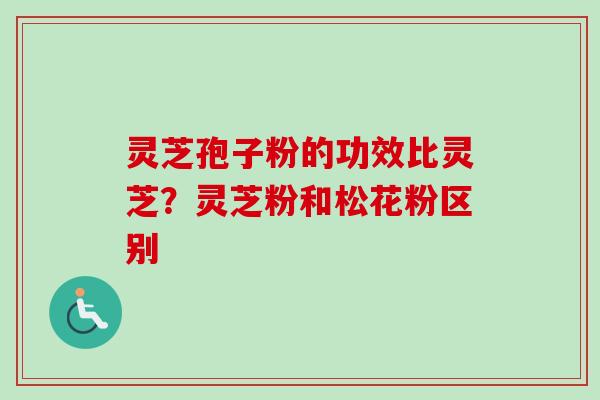 灵芝孢子粉的功效比灵芝？灵芝粉和松花粉区别