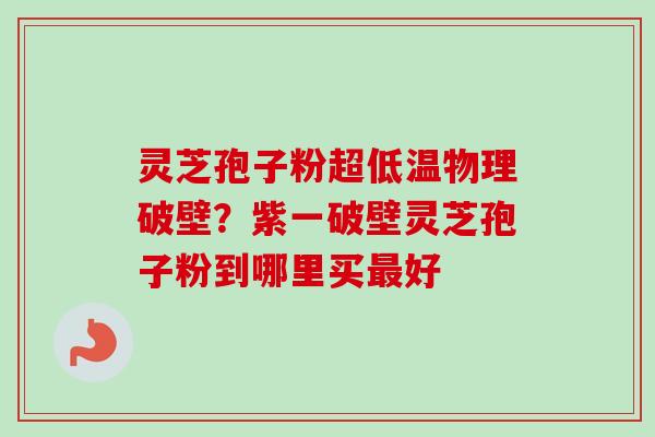 灵芝孢子粉超低温物理破壁？紫一破壁灵芝孢子粉到哪里买最好
