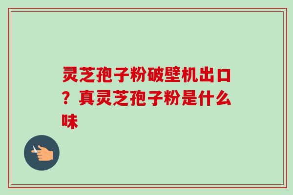 灵芝孢子粉破壁机出口？真灵芝孢子粉是什么味