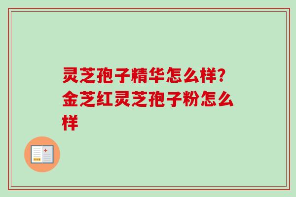 灵芝孢子精华怎么样？金芝红灵芝孢子粉怎么样
