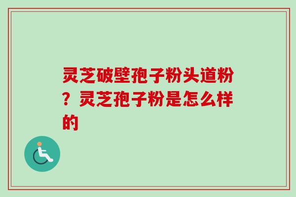 灵芝破壁孢子粉头道粉？灵芝孢子粉是怎么样的