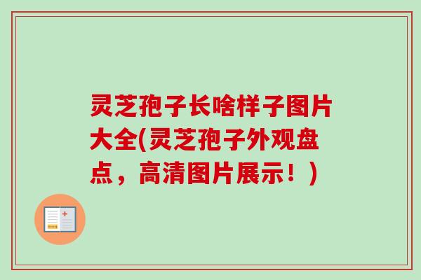 灵芝孢子长啥样子图片大全(灵芝孢子外观盘点，高清图片展示！)