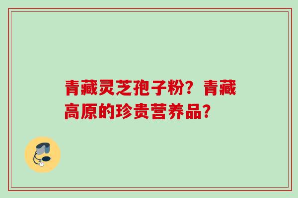 青藏灵芝孢子粉？青藏高原的珍贵营养品？