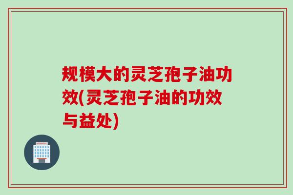 规模大的灵芝孢子油功效(灵芝孢子油的功效与益处)