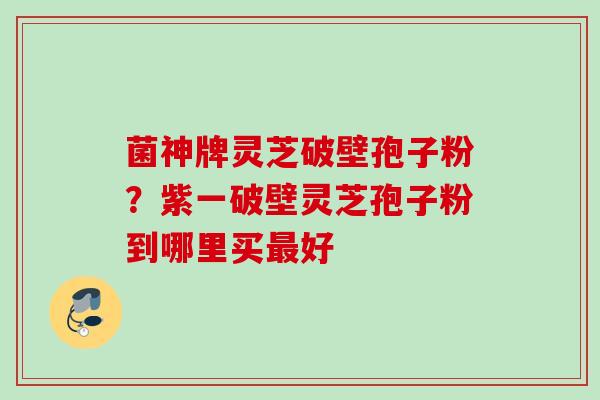 菌神牌灵芝破壁孢子粉？紫一破壁灵芝孢子粉到哪里买最好