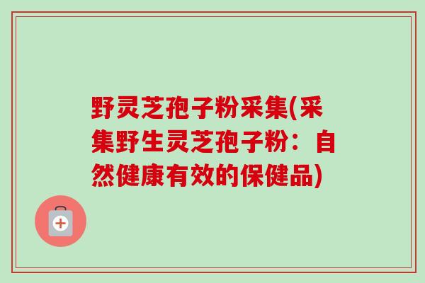 野灵芝孢子粉采集(采集野生灵芝孢子粉:自然健康有效的保健品) 野灵芝孢子粉采集(采集野生灵芝孢子粉:自然健康有效的保健品)