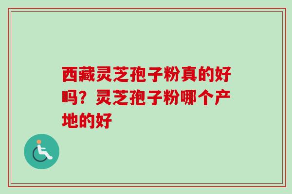 西藏灵芝孢子粉真的好吗？灵芝孢子粉哪个产地的好