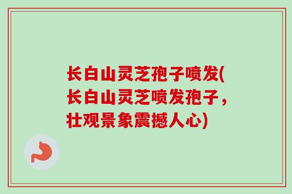 长白山灵芝孢子喷发(长白山灵芝喷发孢子，壮观景象震撼人心)