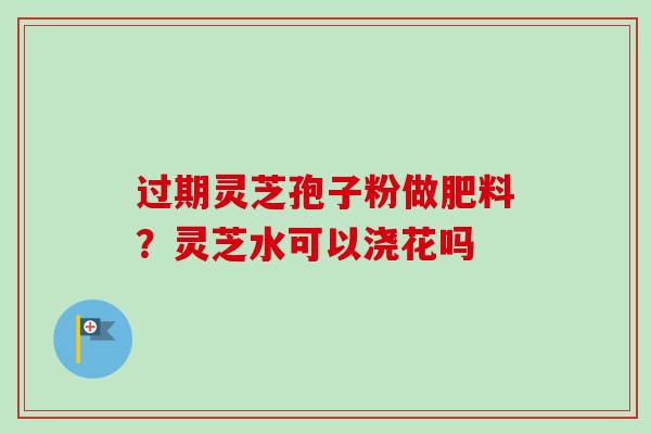 过期灵芝孢子粉做肥料？灵芝水可以浇花吗