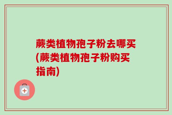 蕨类植物孢子粉去哪买(蕨类植物孢子粉购买指南)