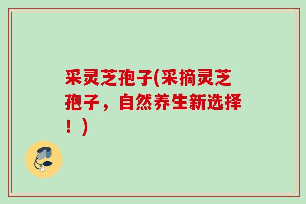 采灵芝孢子(采摘灵芝孢子，自然养生新选择！)