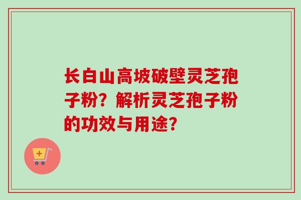 长白山高坡破壁灵芝孢子粉？解析灵芝孢子粉的功效与用途？