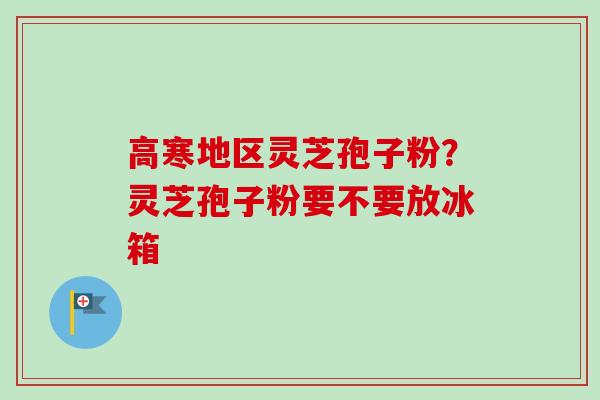 高寒地区灵芝孢子粉？灵芝孢子粉要不要放冰箱