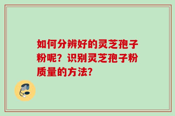 如何分辨好的灵芝孢子粉呢？识别灵芝孢子粉质量的方法？