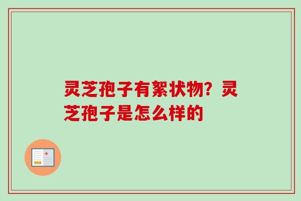 灵芝孢子有絮状物？灵芝孢子是怎么样的