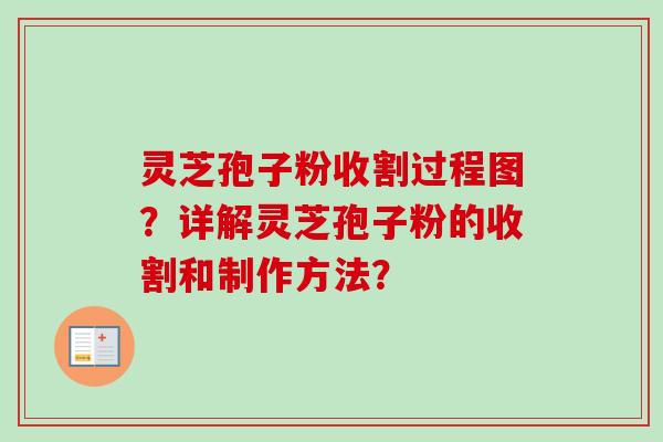 灵芝孢子粉收割过程图？详解灵芝孢子粉的收割和制作方法？