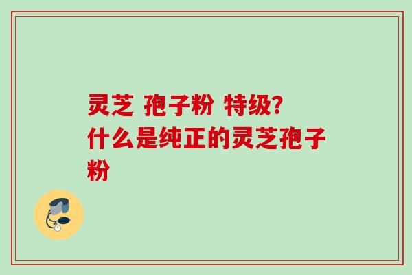灵芝 孢子粉 特级？什么是纯正的灵芝孢子粉
