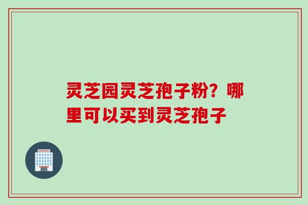 灵芝园灵芝孢子粉？哪里可以买到灵芝孢子