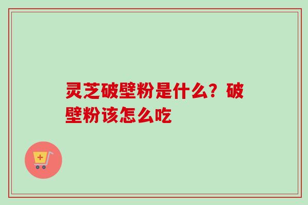 灵芝破壁粉是什么？破壁粉该怎么吃