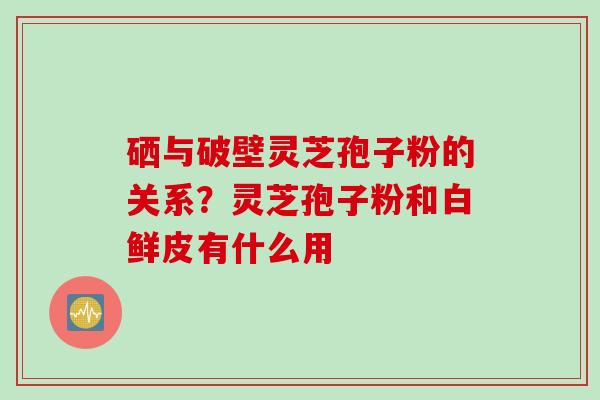 硒与破壁灵芝孢子粉的关系？灵芝孢子粉和白鲜皮有什么用
