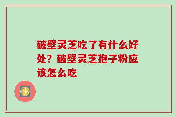 破壁灵芝吃了有什么好处？破壁灵芝孢子粉应该怎么吃