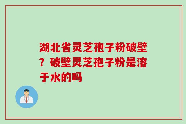 湖北省灵芝孢子粉破壁？破壁灵芝孢子粉是溶于水的吗