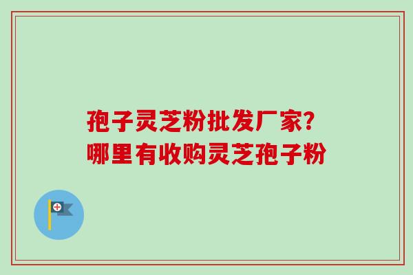 孢子灵芝粉批发厂家？哪里有收购灵芝孢子粉