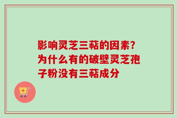 影响灵芝三萜的因素？为什么有的破壁灵芝孢子粉没有三萜成分